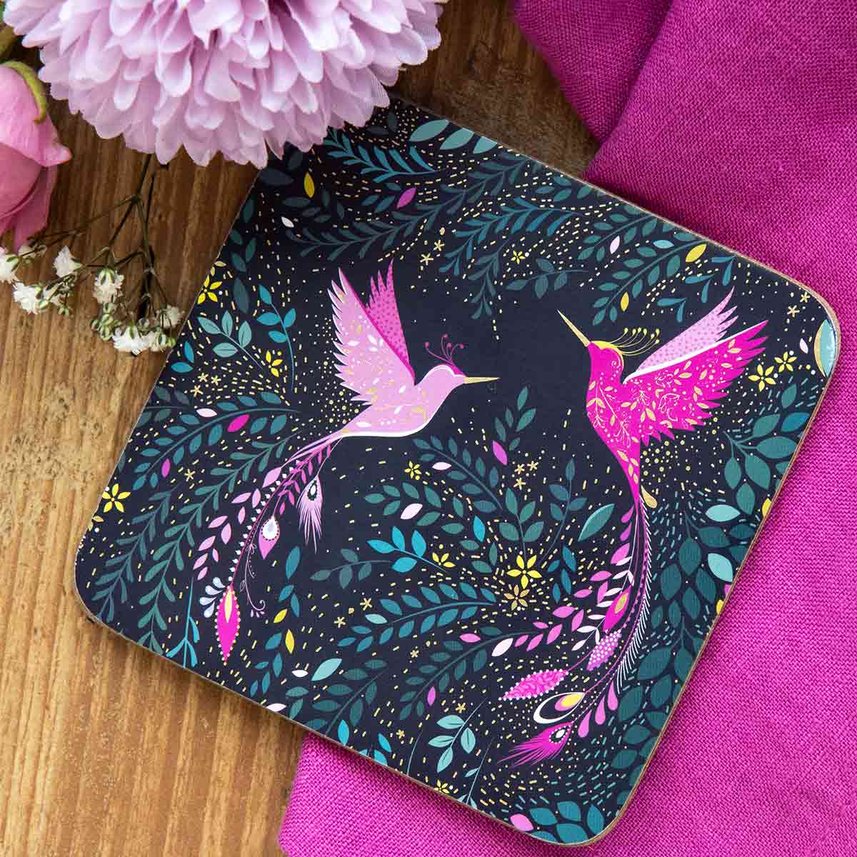 Sara Miller India Set of 4 Coasters, Hummingbird (S) image number null